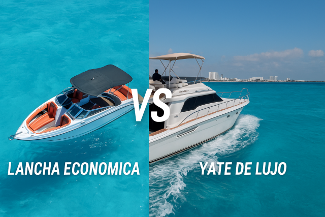 Alquiler de yate de lujo vs. alquiler de lancha económica en Cancún